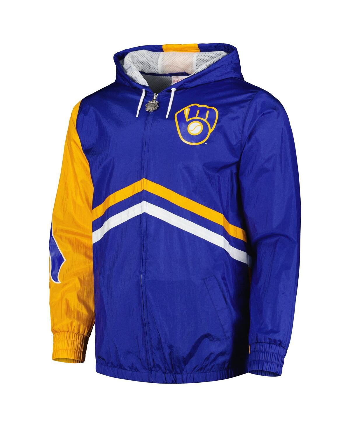Mitchell & Ness Men's  Royal Milwaukee Brewers Undeniable Full-zip Hoodie Windbreaker Jacket In Royal