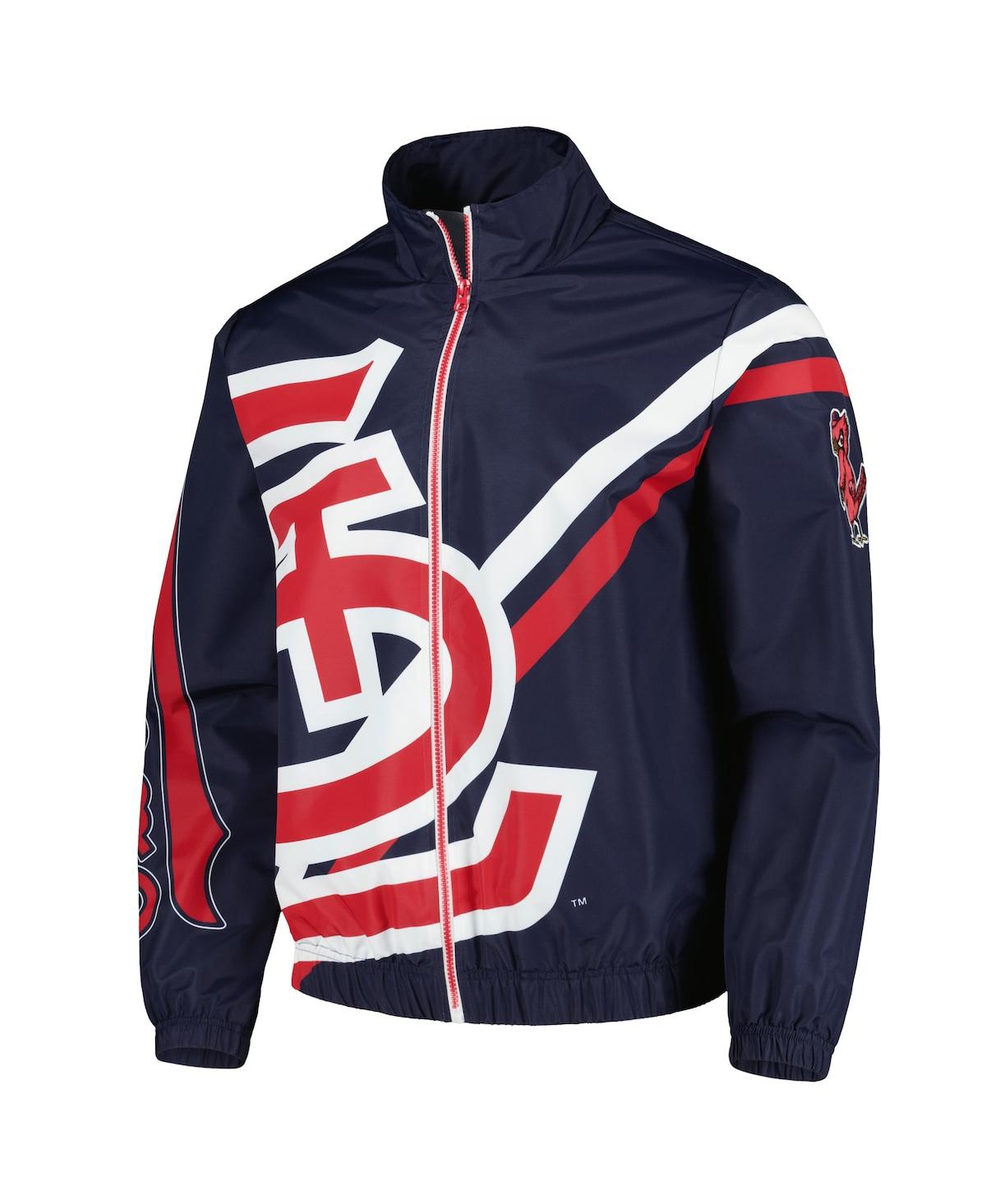 Shop Mitchell & Ness Men's  Navy St. Louis Cardinals Exploded Logo Warm Up Full-zip Jacket