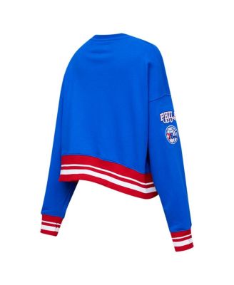Women's Royal Philadelphia 76ers Mash Up Pullover Sweatshirt