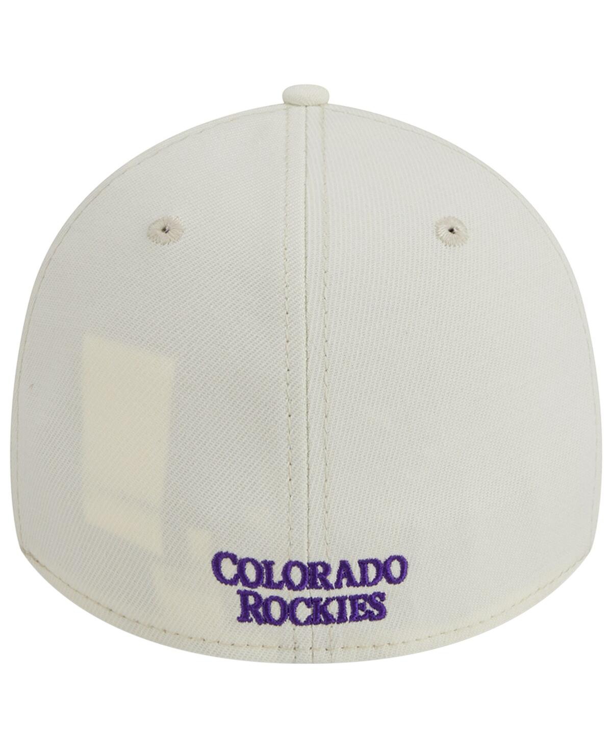 Men's New EraColorado Rockies Chrome Team Classic 39THIRTY Flex Hat - White
