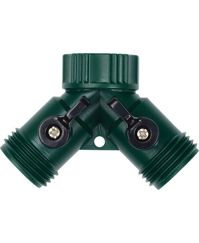 Melnor 313S 2Way Plastic Hose Valve Connector with Builtin Shutoffs