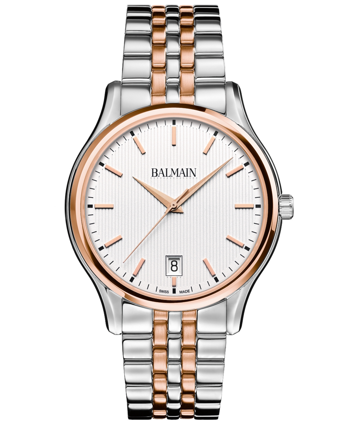 Men's Swiss Beleganza Two-Tone Stainless Steel Bracelet Watch 40mm - Silver/pink