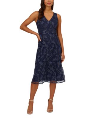 Papell Studio Women's Floral Sequin Embroidered Midi Dress - Macy's