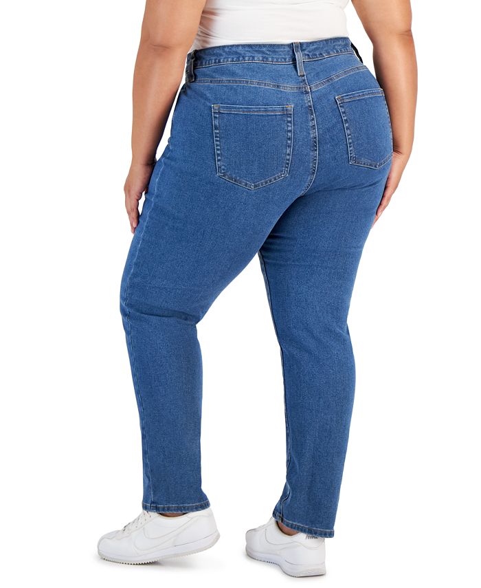 Style & Co Plus Size Mid-Rise Straight-Leg Jeans, Created for Macy's ...