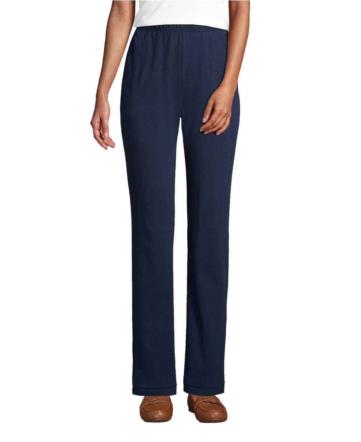 Petite Sport Knit High Rise Elastic Waist Pants - Radiant navy