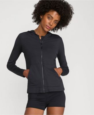 Lands' End Women's SunShade UPF 50 Hooded Zip Front Rash Guard