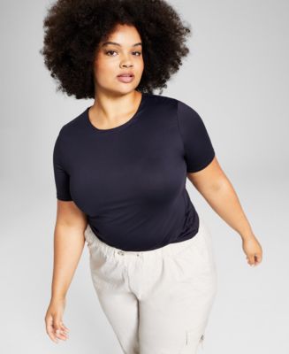 And Now This Trendy Plus Size Second Skin Crewneck Short-Sleeve T-Shirt ...