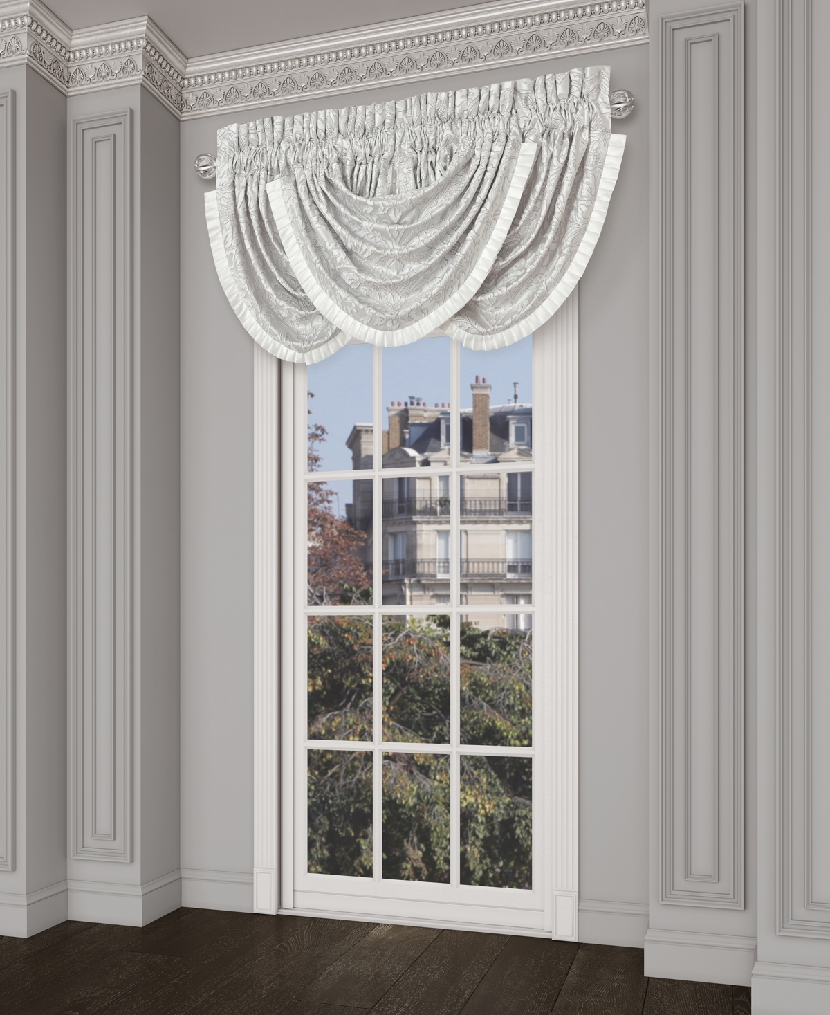 J Queen New York Brunello Window Waterfall Valance In Platinum