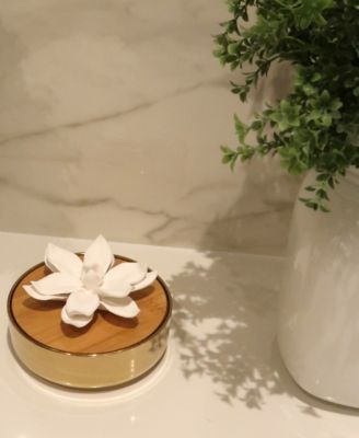 Hemispheric Shaped Diffuser with Flower, 'Lily of the Valley' Aroma