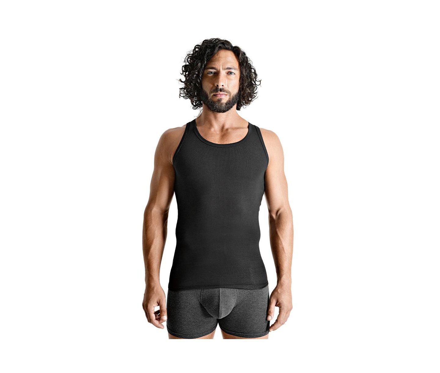 Мужской топ Rounderbum Cotton Compression Tank Top, цвет: Чёрный — фото 1