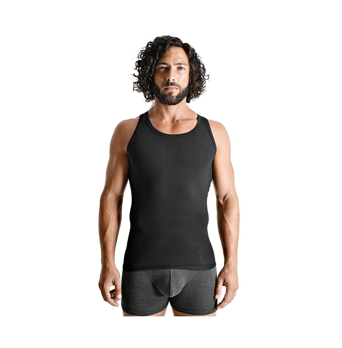 Men's Cotton Compression Tank Top - Black