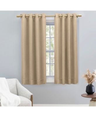 Grasscloth Lined Grommet Curtain Panel w/Wand 54"W x 54"L