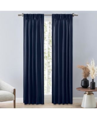 Grasscloth 2/Way Pinch Pleated w/Back Tabs Curtain Pair 50"W x 96"L