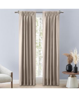 Grasscloth 2/Way Pinch Pleated w/Back Tabs Pair Curtain 100"W x 96"L