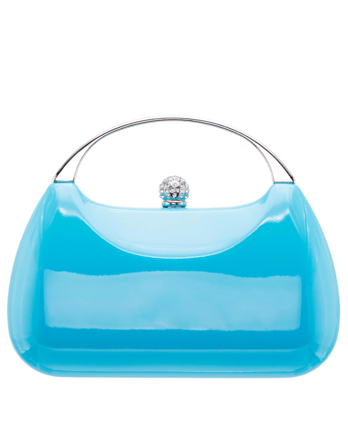 Nina Women's Metallic Minaudiere Metal Handle Handbag In Cielo