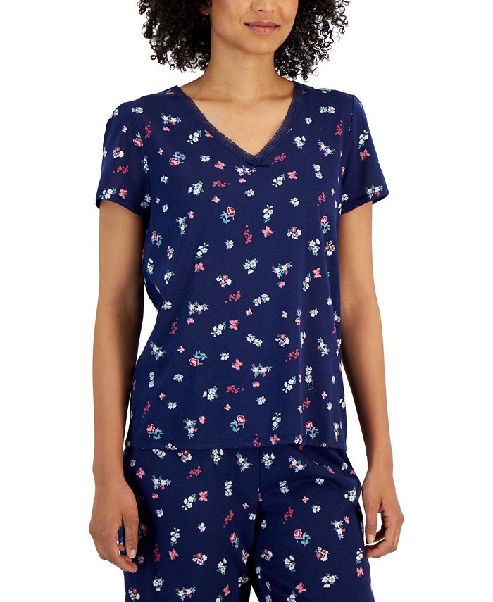 Charter Club Women's Cotton Printed Pajamas Set, Created for Macy's ...