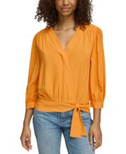 3/4 Sleeve Wrap Womens Tops - Macy's