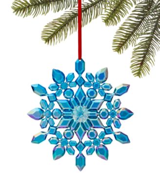 Holiday Lane - Patina Iridescent Blue Snowflake Ornament