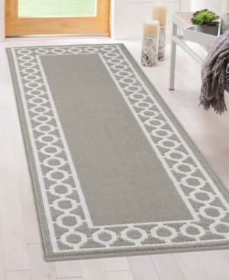 Christine Trellis Border Tufted Runner Rug, 26" x 60"