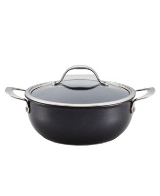 Anolon X Hybrid 10 Nonstick Induction Fry Wok with Lid Super Dark Gray