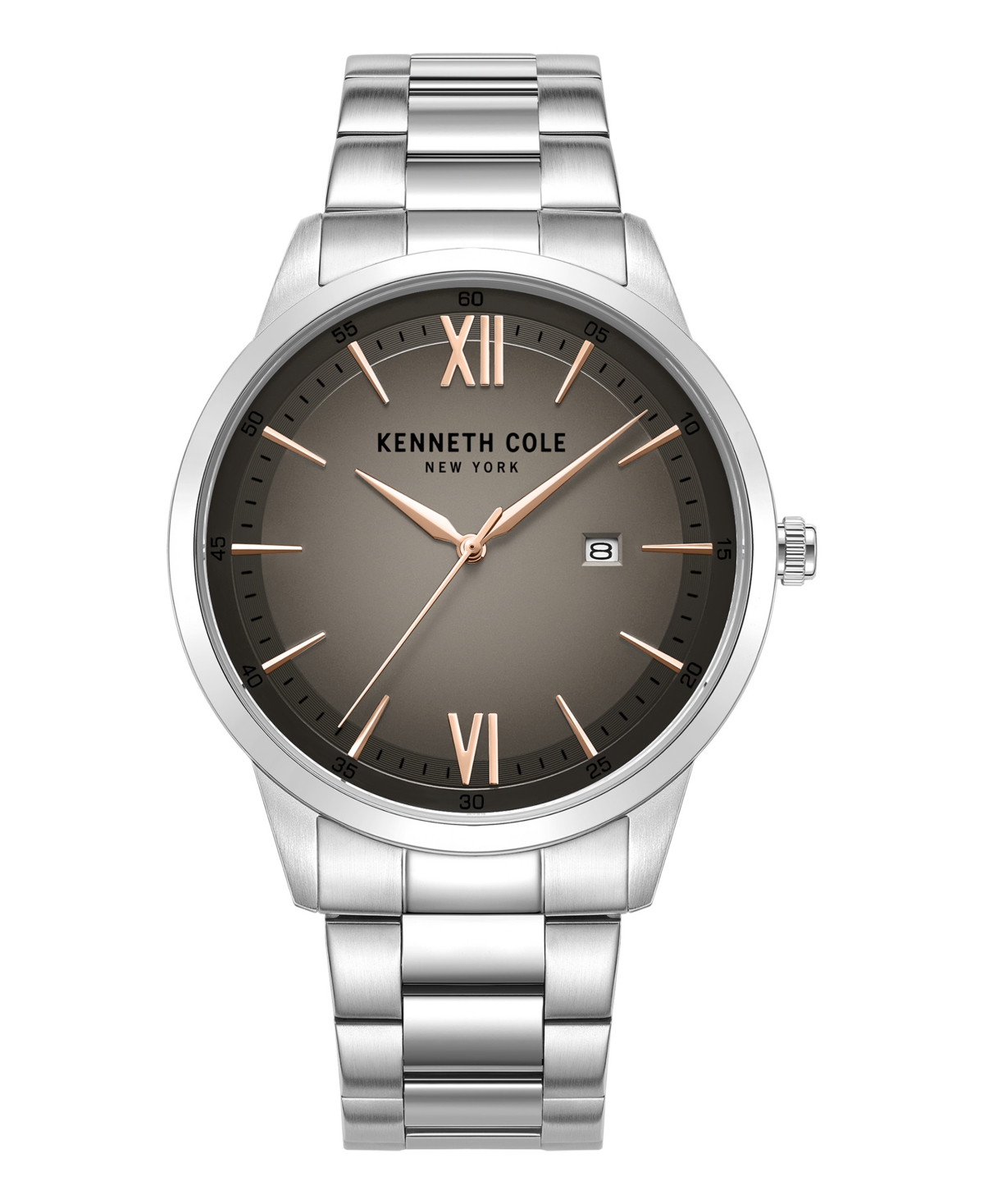 Kenneth Cole New York Men's Quartz Slim Silver-tone Stainless Steel Watch 43mm
