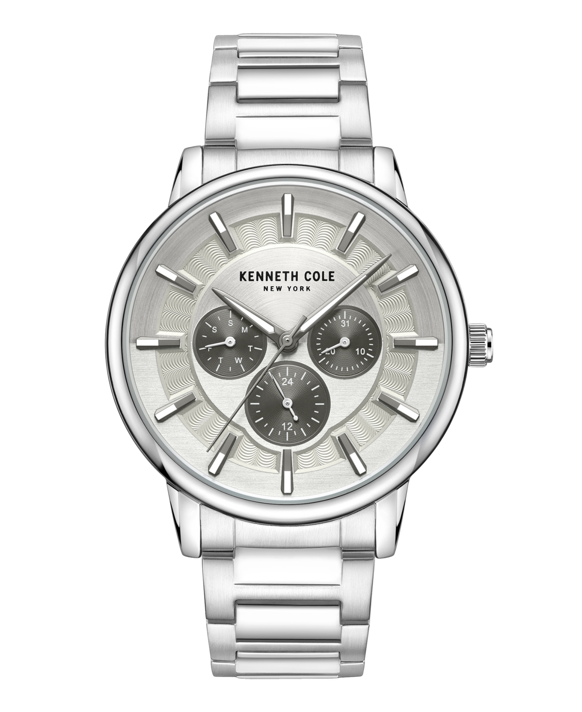Men's Multifunction Dress Sport Silver-Tone Stainless Steel Watch 42mm - Silver