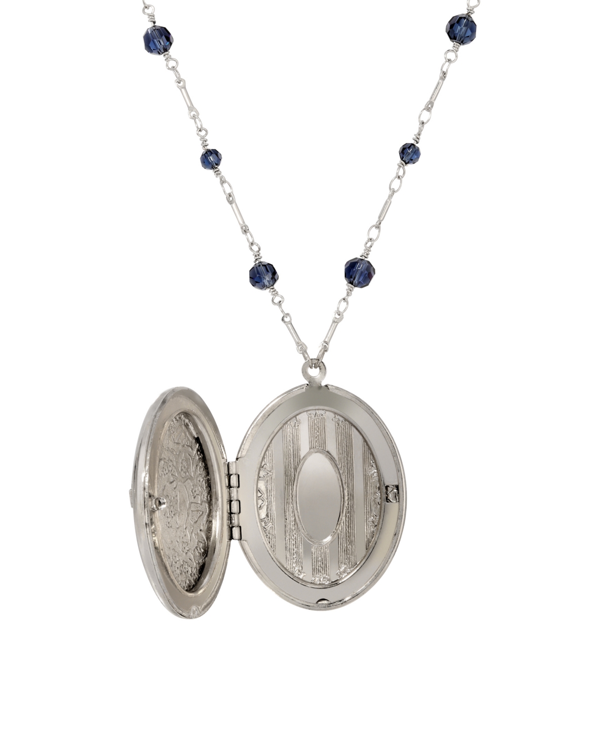 2028 Symbols Of Faith Glass Love Hope Faith Locket Necklace In Blue