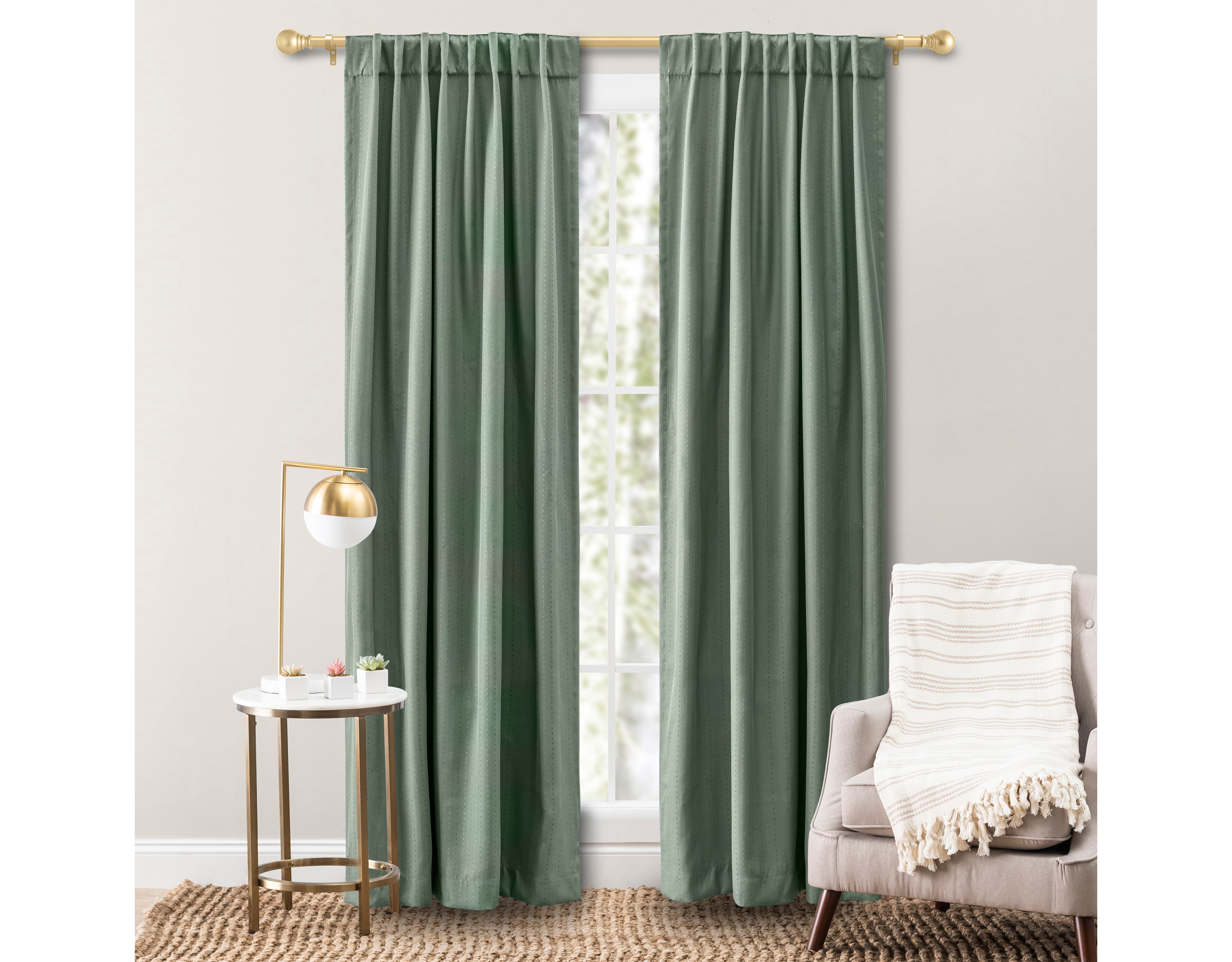 Ricardo Grand Pointe Rod Pocket Curtain Panel w/Back Tabs 54"W x 63"L