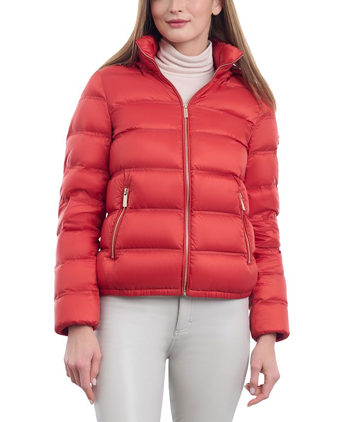 Michael kors red jacket womens sales