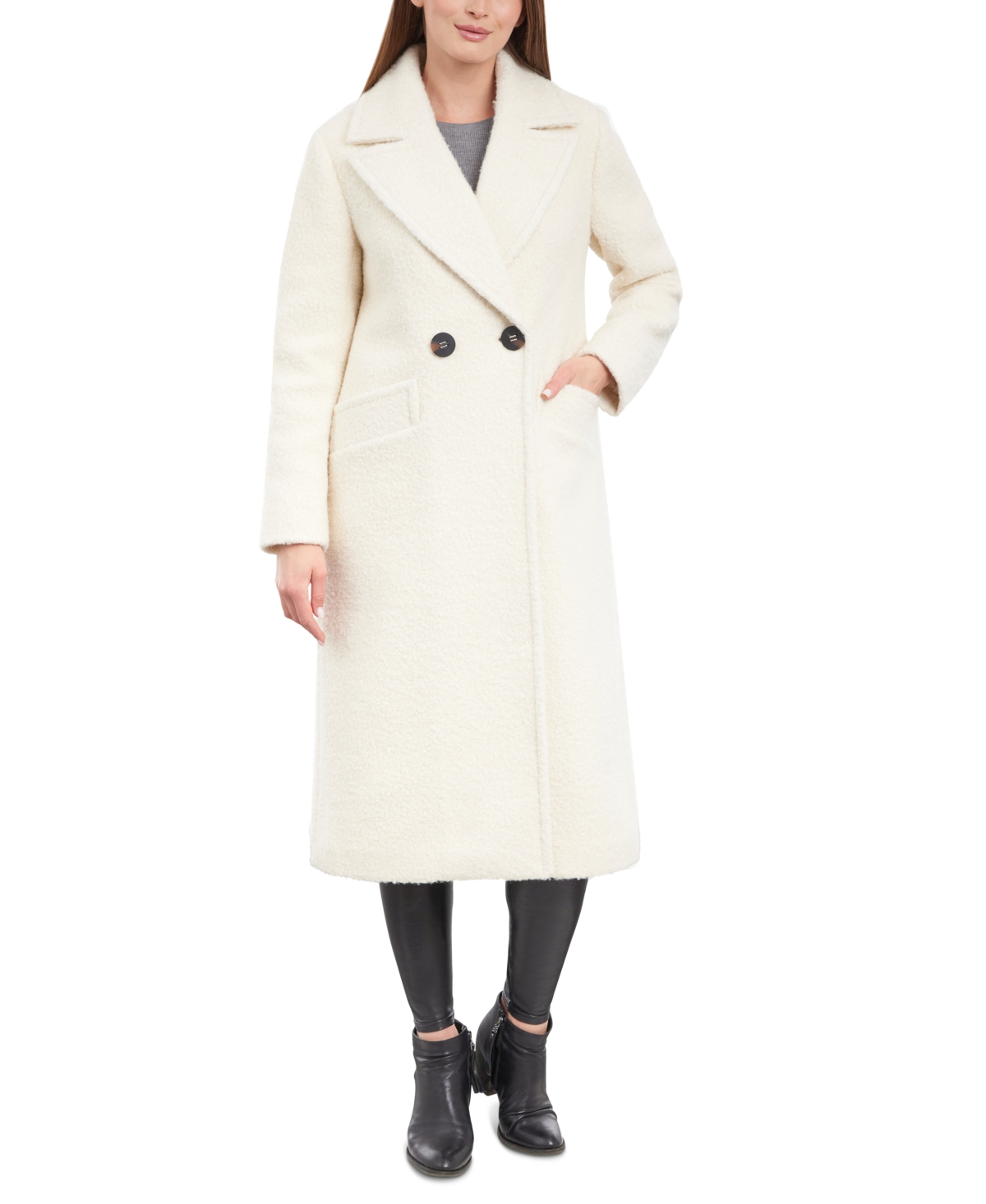 BCBGENERATION WOMEN'S DOUBLE-BREASTED BOUCLE COAT