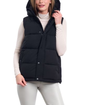 Bcbgeneration Women's Hooded Stand-Collar Puffer Vest - Black - Size XL