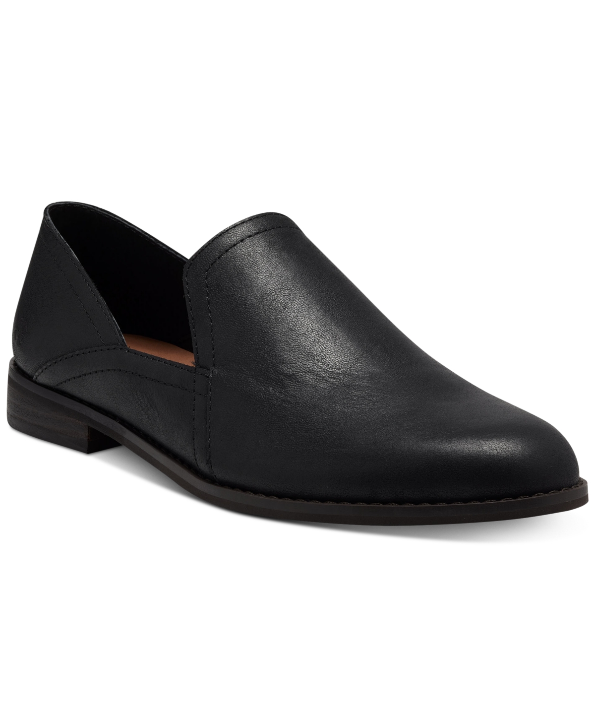 Shop Lucky Brand Women's Ellopy Cutout Flat Loafers In Black Leather