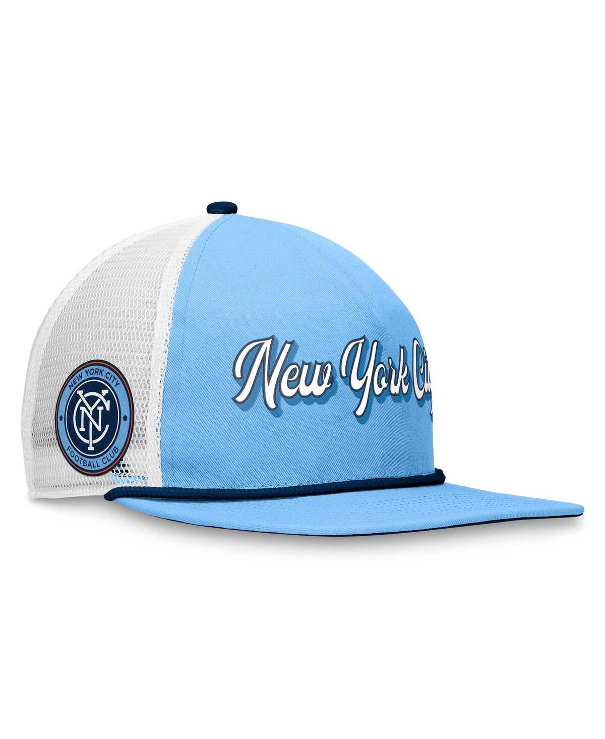 Shop Fanatics Men's  Light Blue, White New York City Fc True Classic Golf Snapback Hat In Light Blue,white