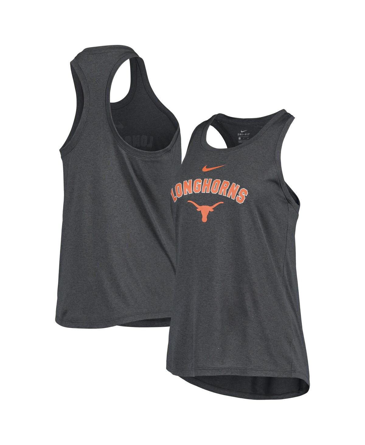 Women's Nike Anthracite Texas Longhorns Arch and Logo Classic Performance Tank Top - Anthracite