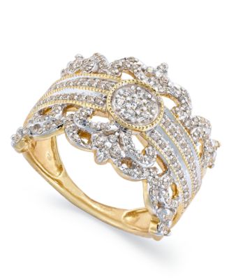 Diamond Vintage Crown Ring in 14k Gold (3/4 ct. t.w.) - Macy's