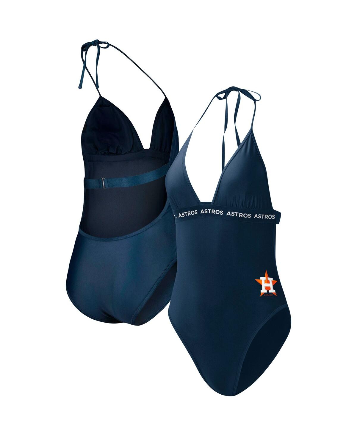 G-iii 4her By Carl Banks Navy Houston Astros Full Count One-piece Swimsuit In Navy