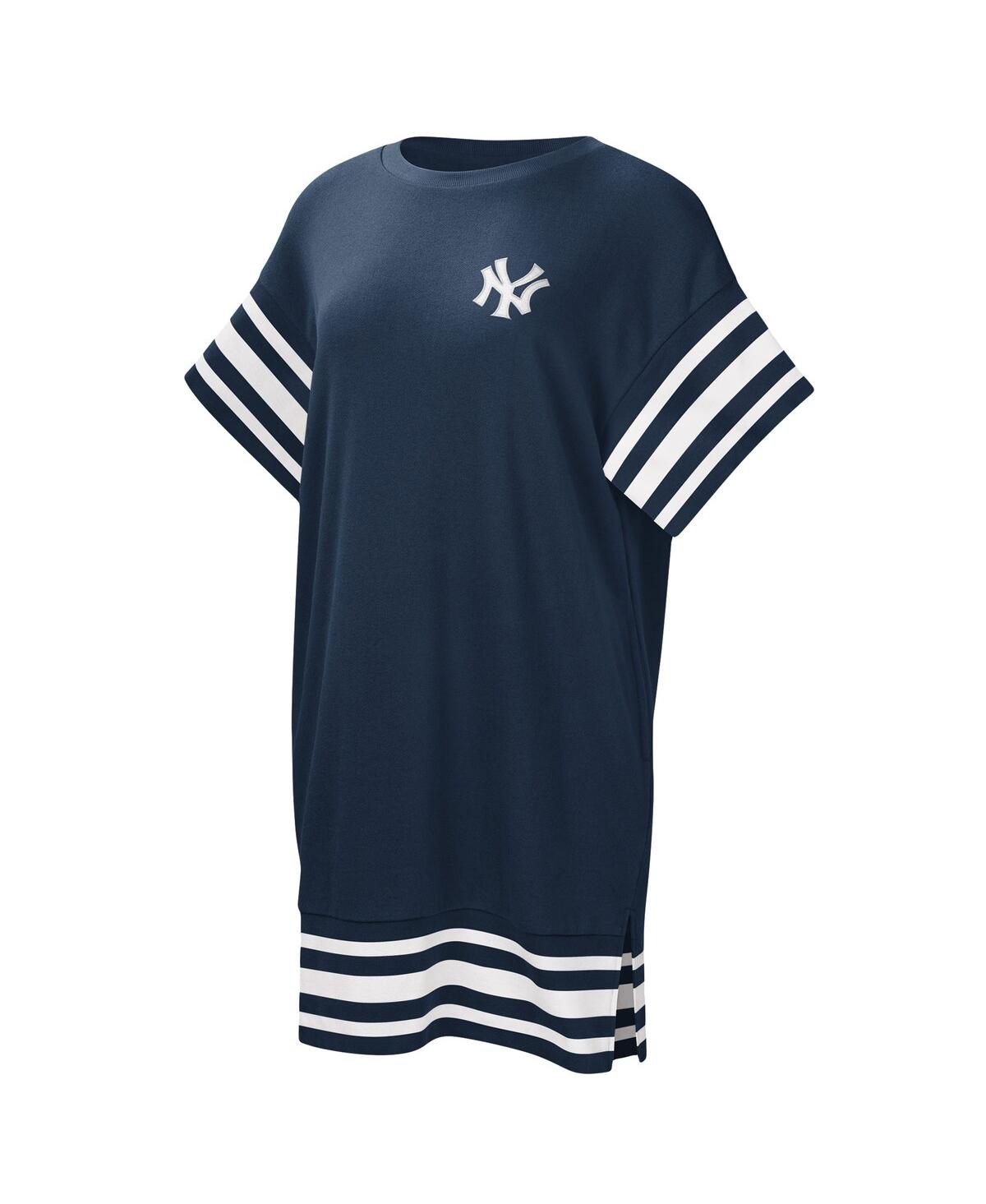 TOUCHÉ WOMEN'S TOUCH NAVY NEW YORK YANKEES CASCADE T-SHIRT DRESS 