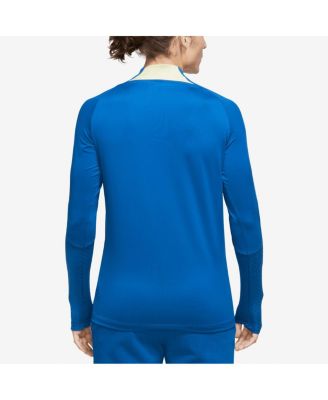 Men's Blue Club America Strike Drill Performance Raglan Quarter-Zip Long Sleeve Top