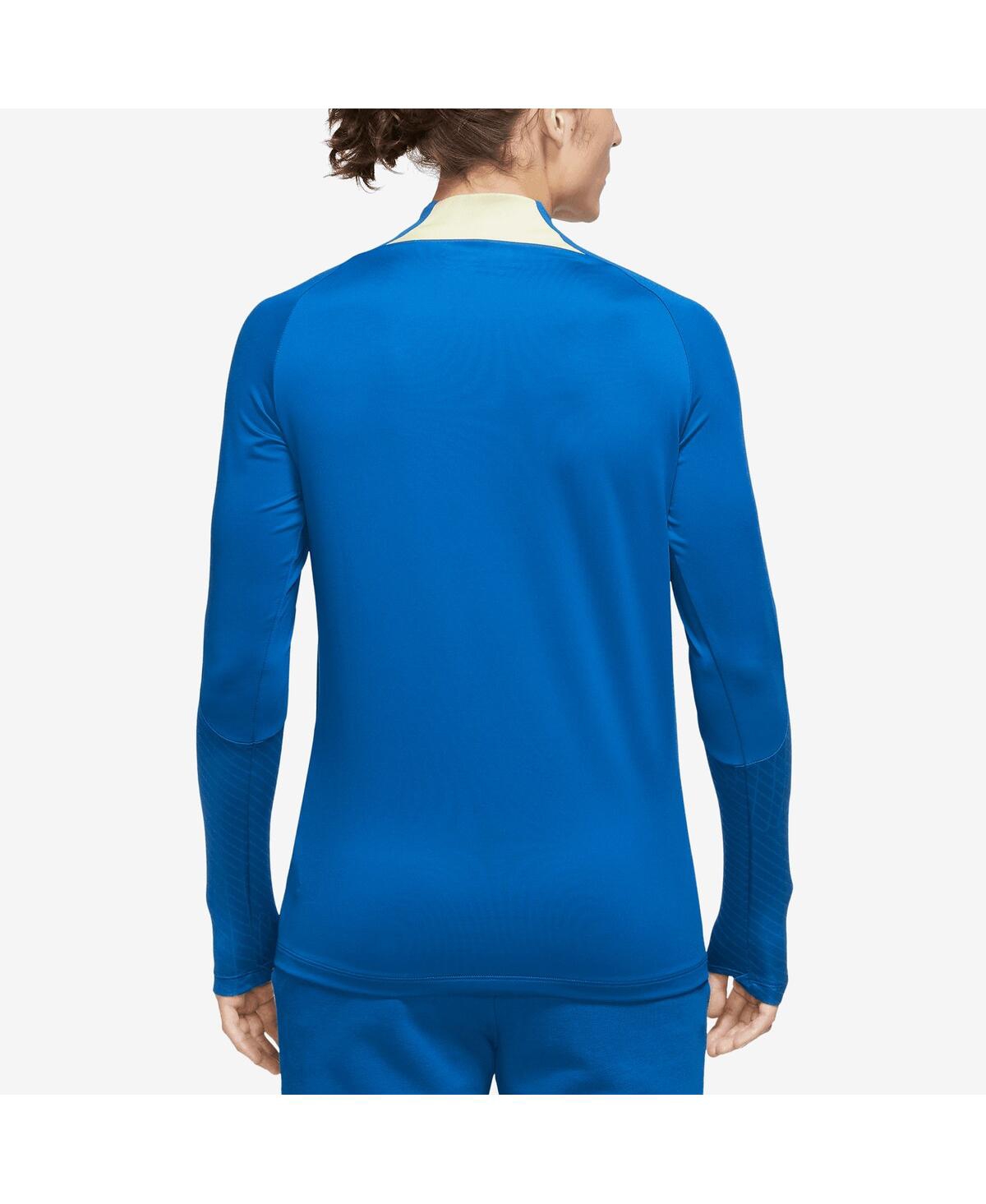 Men's NikeClub America Strike Drill Performance Raglan Quarter-Zip Long Sleeve Top - Blue