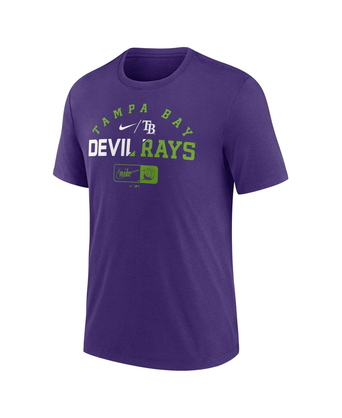 Nike Heather Purple Tampa Bay Rays Rewind Review Slash Tri-blend T-shirt In Heather Purple