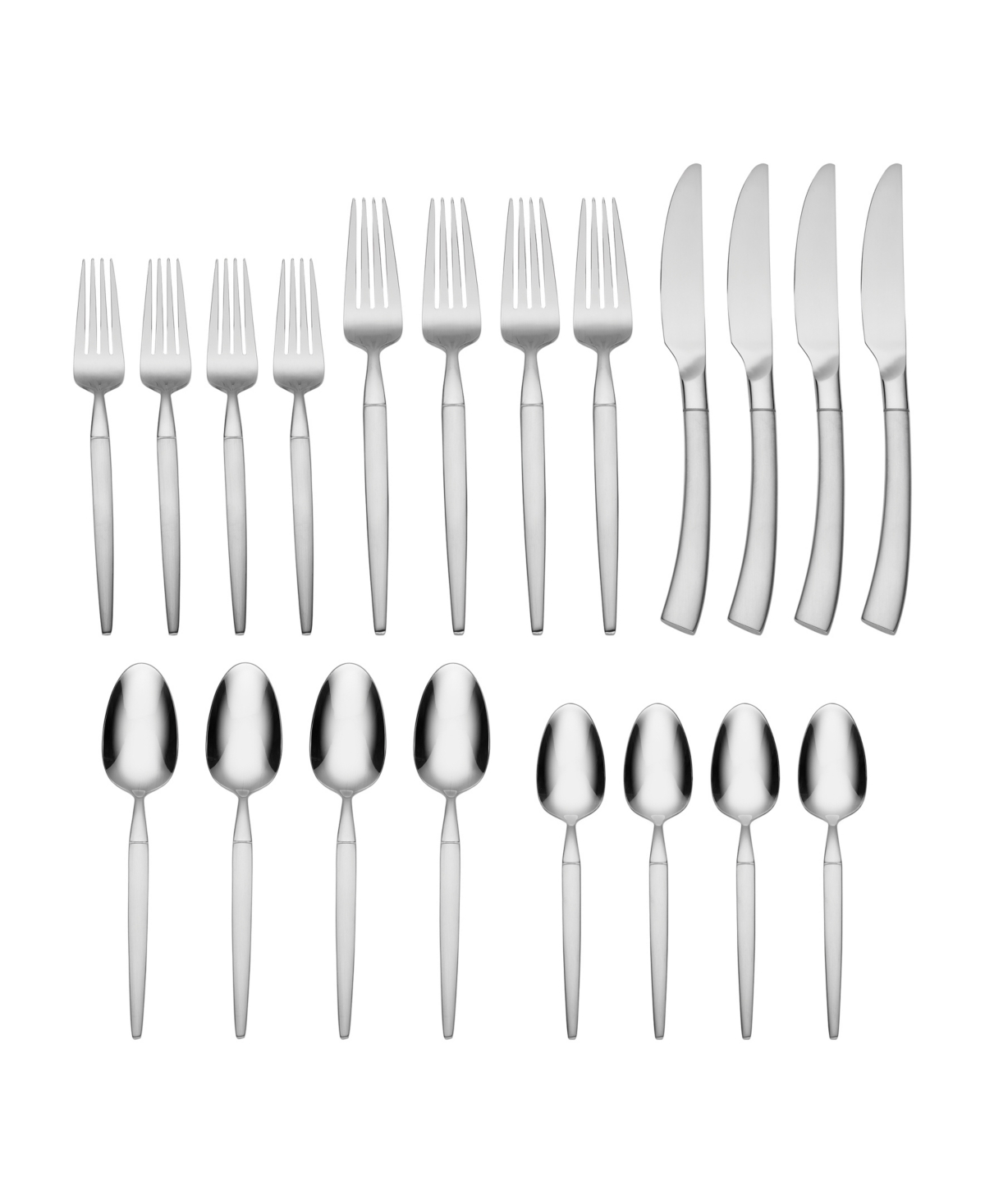 Oneida Adjacent 20 Piece Everyday Flatware Set, Service For 4 In Metallic And Stainless