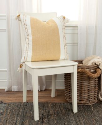 Modern Stripe Tassal Decorative Pillow, 20" X 20"