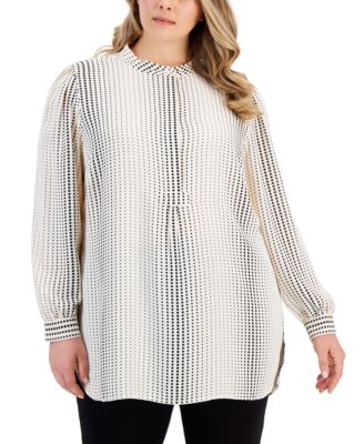 Anne Klein - Plus Size Florentine Dot-Print Top