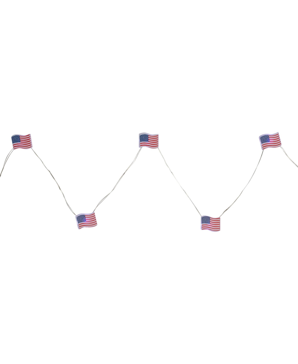 Northlight 20-count Patriotic Americana Usa Flag Led Fairy Lights 6.25' Copper Wire In Red
