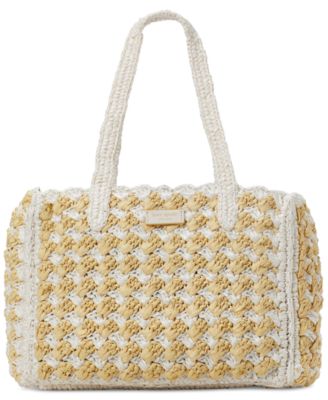 kate spade new york - High Tide Striped Raffia Medium Tote