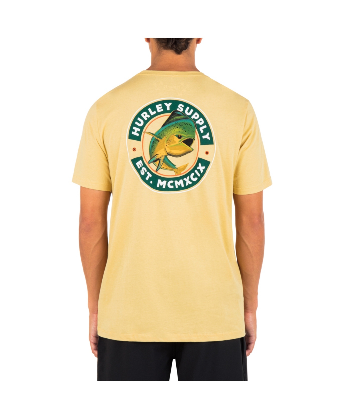Hurley Men's Everyday Fishy Fish Short Sleeve T-shirt In Dusty Cheddar