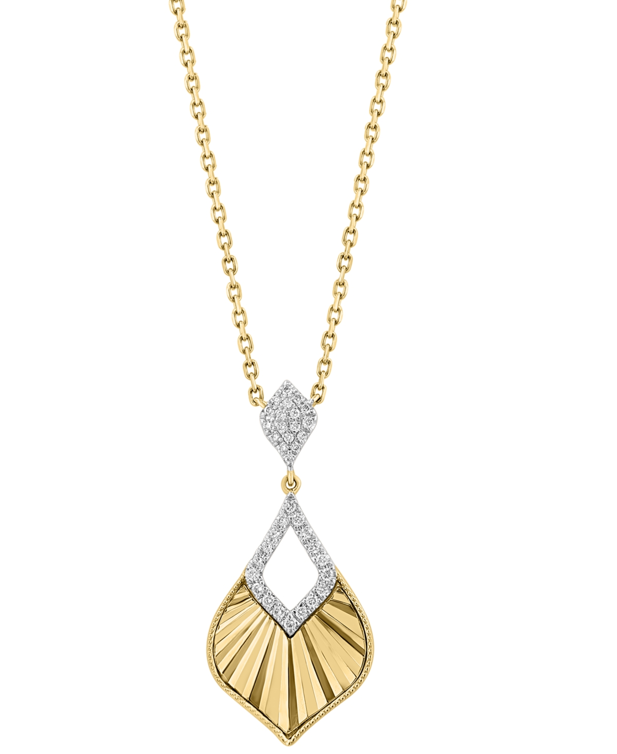 Effy Collection Effy Diamond Teardrop 18" Pendant Necklace (1/6 Ct. T.w.) In 14k Gold