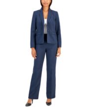  Le Suit Women's Petite Jacket/Pant Suit, Plum, 12P