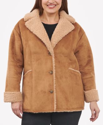 Macy's shearling coats womens best sale