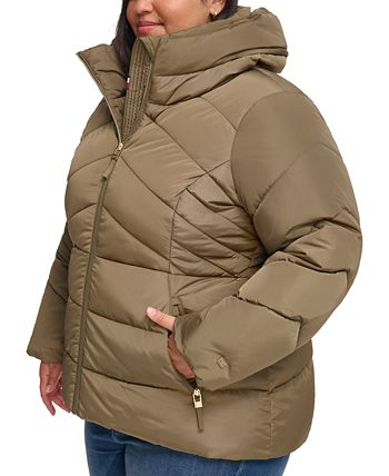 Tommy Hilfiger Women's Plus Size Hooded Puffer Coat - Macy's